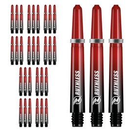Ruthless Deflectagrip Polycarbonate Dart Shafts - Heavy Duty Shafts with Medium Length Springs - 49mm - Black and Red - 10 Sets (10XS1577)