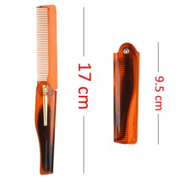 Kare & Kind Foldable Pocket Comb for Men - 4 Piece Fine Tooth Comb (2 Pieces in Brown and 2 Pieces in Black) - For Styling Hair, Moustache, Beard - Men's Care - Ideal Gift