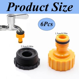 6 Pcs Garden Hose Tap Connector Leak-Proof Connectors Hose Tap Connectors Easy Install Faucet Adapter Kit for Outdoor Watering