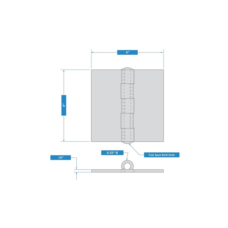 National Hardware B560 4" Door Hinge in Plain Steel