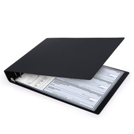 3 Rings Business Check Binder for 3 on a Page Checks, Fit 3 & 9 Holes Check (9" x11 1/4")