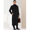 Lars Amadeus Men's Black Overcoat Notch Lapel Double Breasted Long