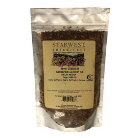 Sarsaparilla Root Cut and Sifted Mex Wildcrafted - Smilax medica, 4 Ounce