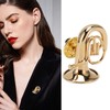 Brass Miniature Tuba Shaped Lapel Brooch Pin Elegant Mini Musical
