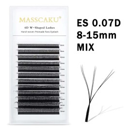 Extensiones De Pestañas W Shape 6d Double Tip 8-15mm Mix