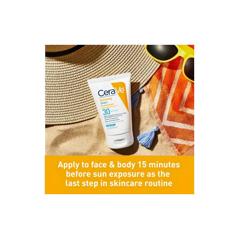 Protector Solar Cerave Hydrating Sheer Spf 30 Para Rostro Y