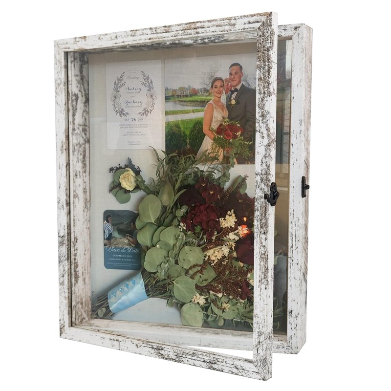 Hodeframe Wedding Shadow Box Frame 11x14, Wood Shadow Box Display