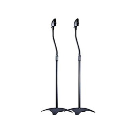 Monoprice Satellite Speaker Floor Stands - Black (Pair) Supports Up to 5 Lbs. Each, Height Adjustable (26.8 to 43.3 Inches)