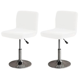 Bifaunvogel Bar Stools Cover with Back Velvet Barstools Slipcovers Stretch Counter Height Bar Stool Covers Protector Square Swivel Barstool Covers for Kitchen Bar Set of 2 White