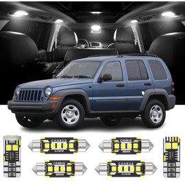 AENVTOL 10 Pieces Interior LED Lights Replacement for Jeep Liberty KK/DODGE Nitro 2006-2012 Jeep Liberty KK 2008-2012 DODGE Nitro 2006-2011 White LED Interior Bulb with Install Tool