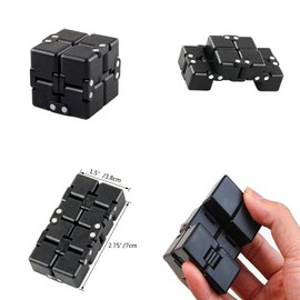 ZCOINS Infinity Cube Fidget Toy Stress Toy for Fidgeting Party Bag Filler Desk Toy (Black)