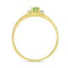 14k Yellow Gold Oval Peridot And Diamond Ring (Size 7)