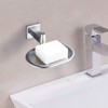Leyden Bathroom Toilet Soap Dish, Silver Soap Holder for Shower