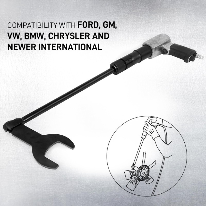SMOTIVEPRO Pneumatic Fan Clutch Wrench Set, 8Pcs, 7/8"-2"