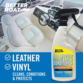 Premium New Marine Leather Conditioner and Cleaner for Boats with UV Resin | Leather Cleaner Boat Accessories Wipes Vinyl Leatherette Upholstery and Boat Seats Clean