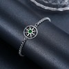 OHAYOO Compass Bracelet 925 Sterling Silver Eight-Tone Star Bracelet Birthstone