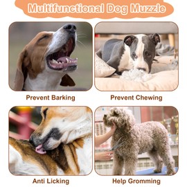 Bozal para perros grandes y medianos asados, malla suave para perros para evitar que muerdan ladridos masticar, protector bucal transpirable con correa ajustable para cachorros