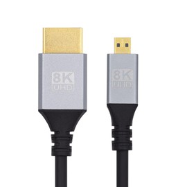 xiwai 8K Micro HDMI 2.1 Ultra Thin HDTV Cable 1.0m Type A to Type D 4K Hyper Super Flexible Slim Cord for Camera HDTV