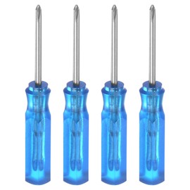 sourcing map 4Pcs PH0 Mini Phillips Screwdriver 1.5mm Magnetic Cross Head 45mm Length for Small Appliances Repairs, Blue