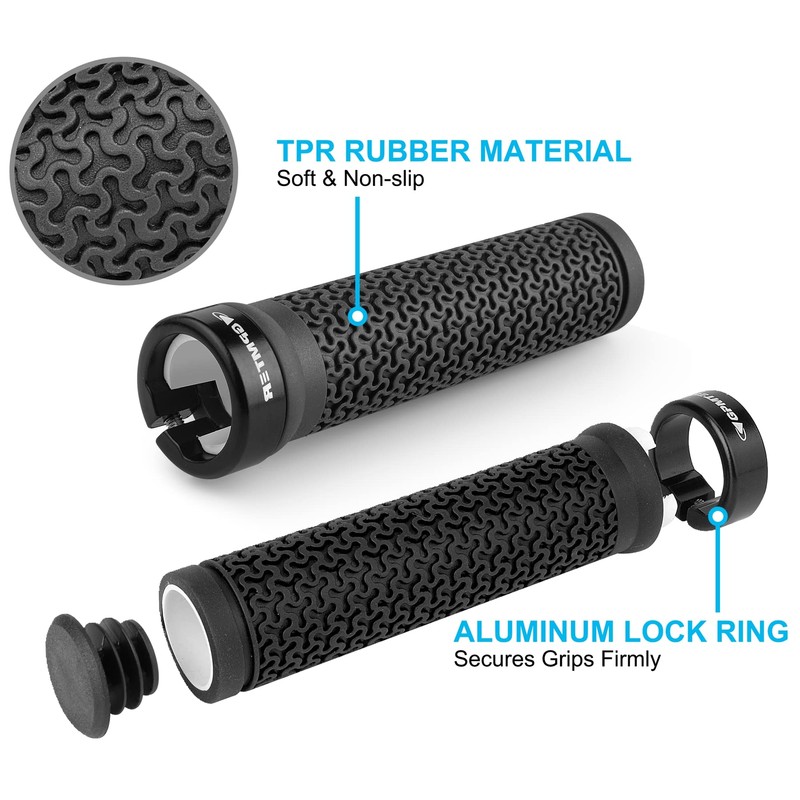 GPMTER Bike Handlebar Grips, Single Lock-on Bicycle Grips Handle Bar