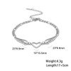 kkjoy Figaro Stainless Steel Chain Bracelet with Heart and Wings