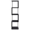 Coaster Home Furnishings Baxter 67-inch 4-Shelf Bookshelf Black and Chrome