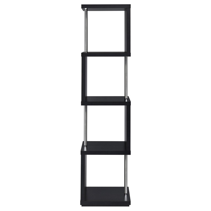 Coaster Home Furnishings Baxter 67-inch 4-Shelf Bookshelf Black and Chrome