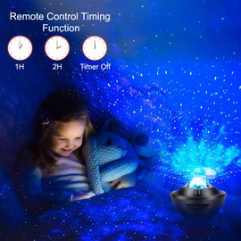 LED Projector Starry Sky Lamp Children Night Light Baby Star Lamp with Remote Control / Bluetooth Speaker and Starry Star / Water Wave Effect for Party Birthday