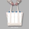 TOPDesign 6-Pack Stylish Canvas Tote Bag with an External Pocket,