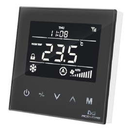 MCO Home Smart Fan Coil Thermostat for 4 Pipes, Black, MH8-FC4