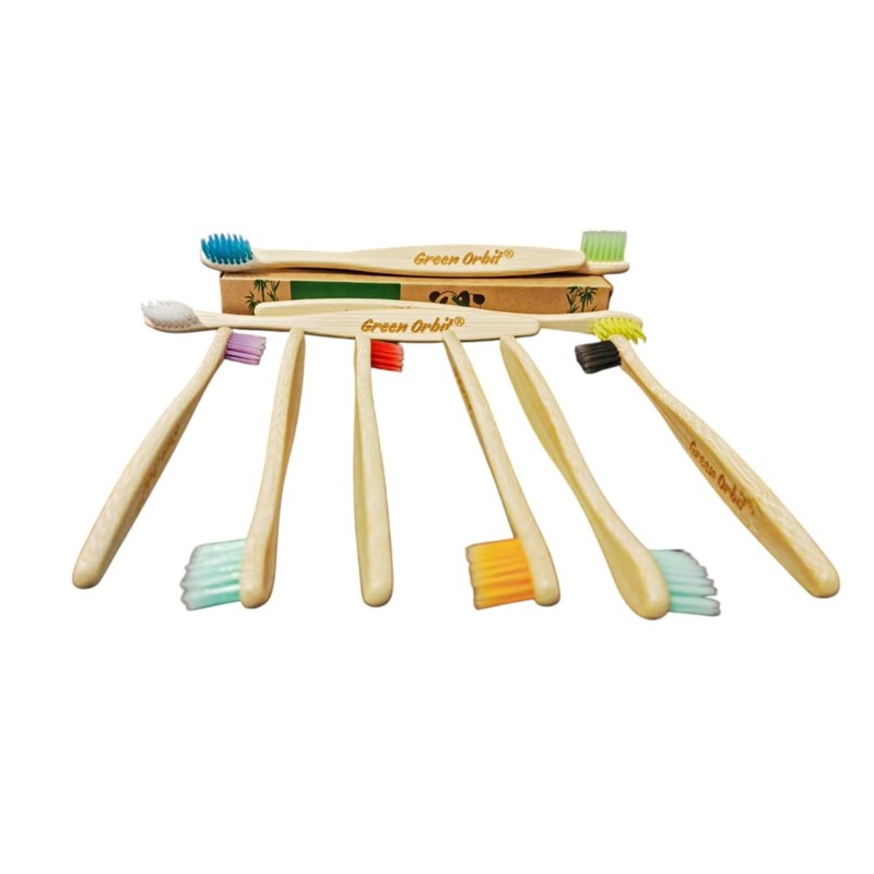 Set de Cepillos Dentales de bambú para Niños, 10 Piezas,