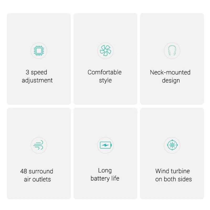 Leafless Hanging Neck Fan Handfree Air Cooler Outdoor Portable Fan