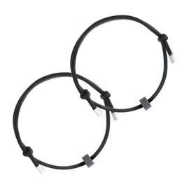 KANDUJIMU Bracelet Car Window Breaker, 2 PCS Wrist Strap with Tungsten Carbide Bead, Vehicle Rapid Escape Wristbands Tempered Glass Breaker, Car Safety Emergency Self Rescue Tool Bracelet (Black)