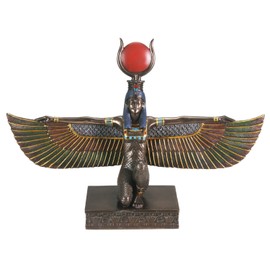 YTC Bronze Isis W/Open Wings Collectible Figurine Statue Sculpture Figure