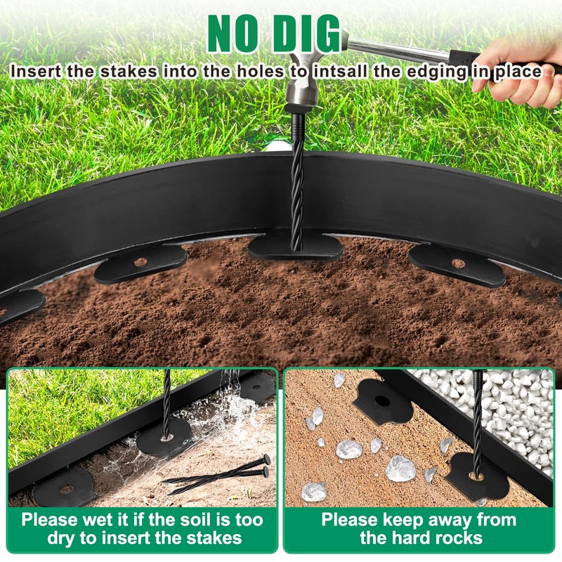 YUYIUS Landscape Edging - Garden Edging Border 40FT 2IN Tall