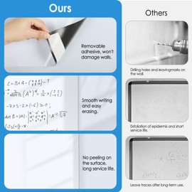 MaxGear 36"x24" White Board with Self-Adhesive Backing, Large Dry Erase Board for Wall, Whiteboard Sticker Wallpaper with 4 Markers, 1 Holder, 1 Eraser, 4 Magnets, and 2 Tapes(3 'x 2')