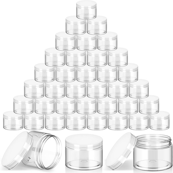 SATINIOR 36 Pieces 8 oz Plastic Jars with Lids Wide