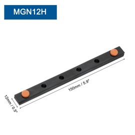 sourcing map 2 Pcs MGN12 150mm Bearing Steel Linear Guide Rail Miniature Linear Sliding Guideway Fit MGN12H Sliding Carriage Block in DIY 3D Printers and CNC Machine