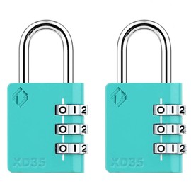 Zarker Combination Lock, 3-Digit Padlock for School Gym Sports LockerLock, Fence, Toolbox, Case, Hasp Storage (2-Pack, Emerald)