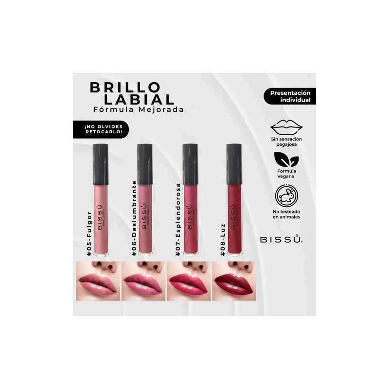 Brillo Labial Hidratante Bissú Línea Labios Set 12 Tonos