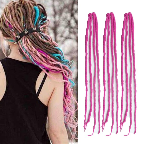 Dsoar Wool Dreads Extension Clip In Dreadlocks Pack of 3