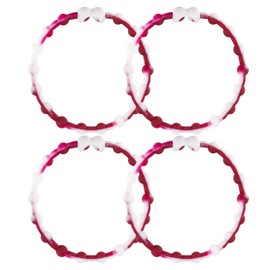 White Maroon PRO Hair Ties: Easy Release Adjustable for Every Hair Type PACK OF 4