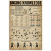 JIUFOTK Boxing Knowledge Metal Tin Sign Boxing Exercise Basic Infographic