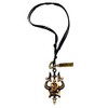 AFH Trishul Damaru Tamil Om With Adjustable Leather Cord Pendant