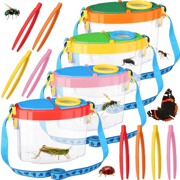 Halloscume 4 Pack Insect Bug Viewer Kit for Kids with
