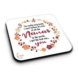 ER441 I Can't Believe It's True of All The Nanas in The World, I Got The Best One Novelty Present Gift Printed MDF Wooden Coaster