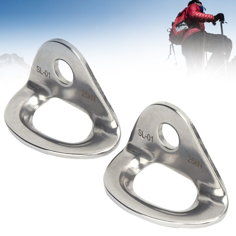 2Pcs Climbing Hangers Stainless Steel Durable Sturdy Smooth Convenient Rock