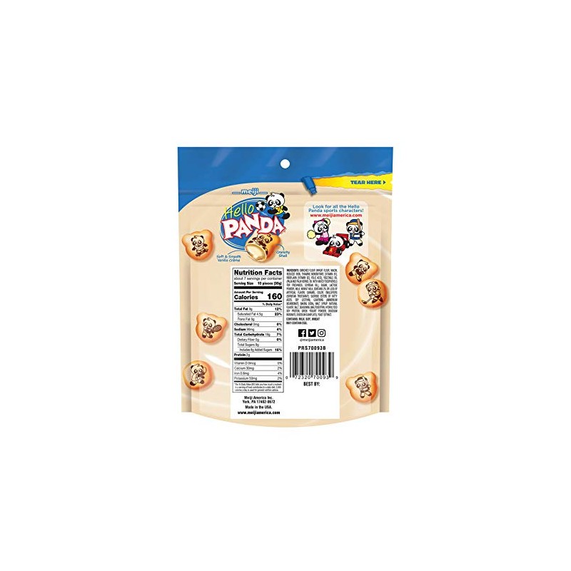 Meiji Hello Panda Cookies, Vanilla Crème Filled - 7 Oz,