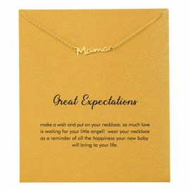 RZKING New Mom Gifts, Gold Plated Mama Necklace Gifts for New Mom (Mama)