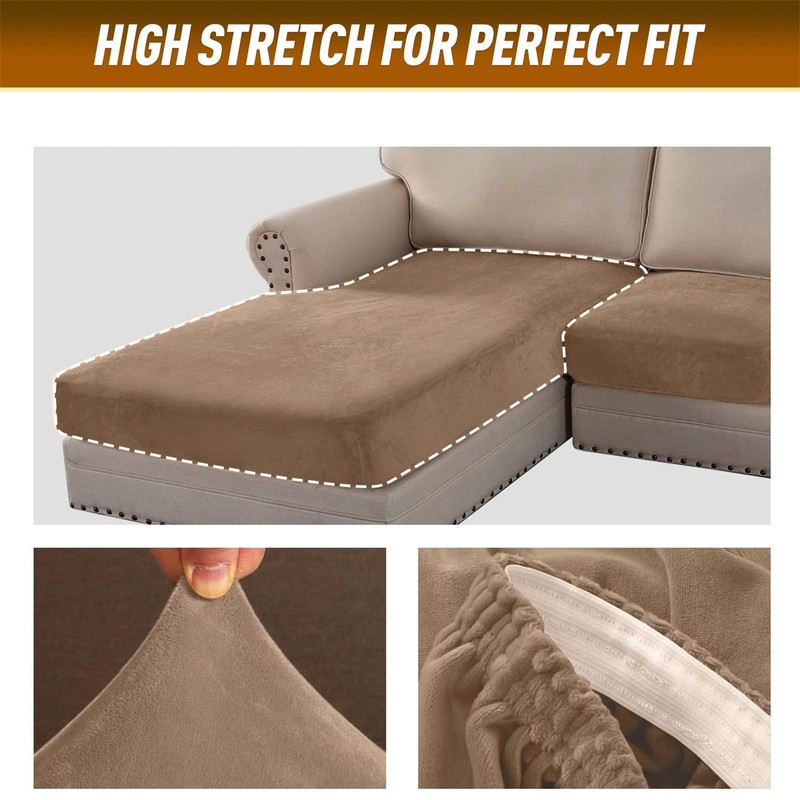 BXFUL Sofa Seat Covers Stretch Velvet Sofa Seat Cushion Covers